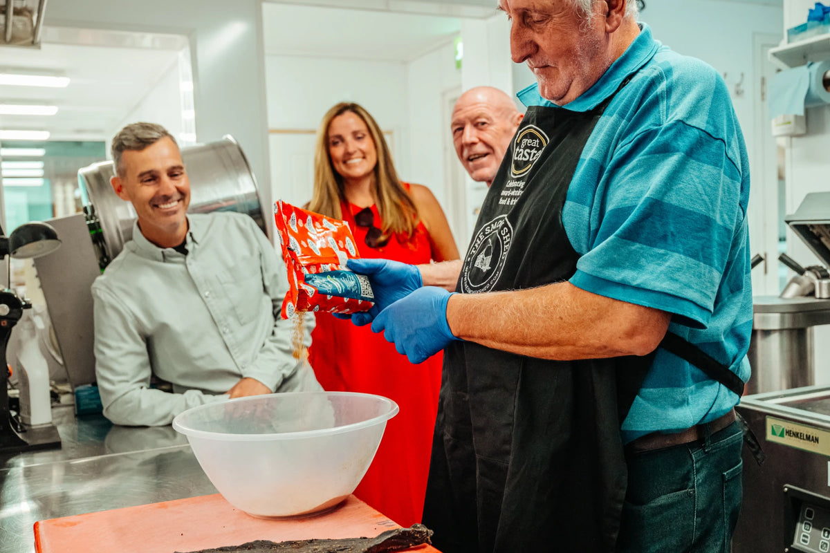 Guests seasoning their own biltong